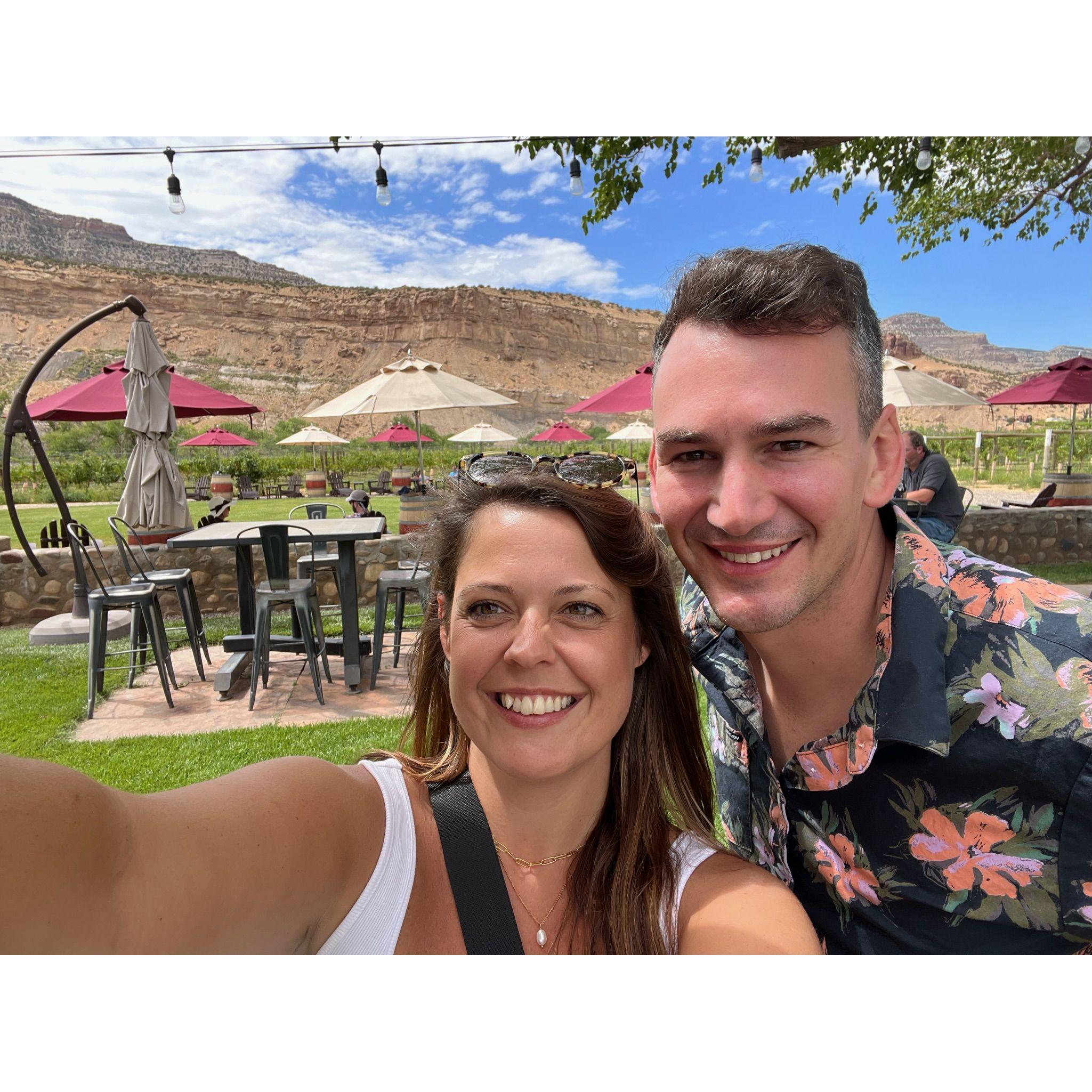 Enjoying wine in the Palisades