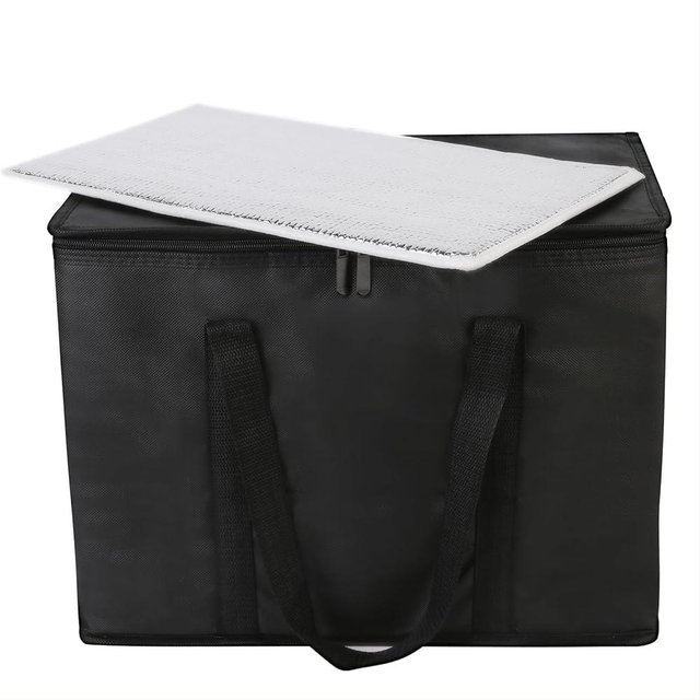 Bodaon Insulated Food Delivery Bag With Hard Bottom, XL Pizza Cooler Bags, Rideshare Delivery Bag, Thermal Cold/Hot Styrofoam Carrier for Travel/Shopping/Catering/Car