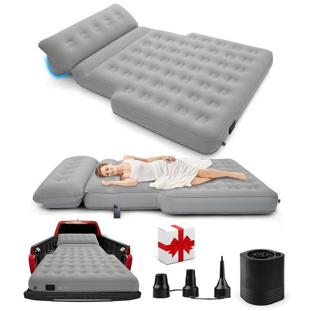 Epltion Self Inflating Truck Bed Air Mattress for 5.5-6.5 Ft with Built-in Pump- Adjustable Air Mattress Portable for Home,Tent,Camping & Guests, Travel,Gifts- Full Size Truck- 800lb Weight Capacity
