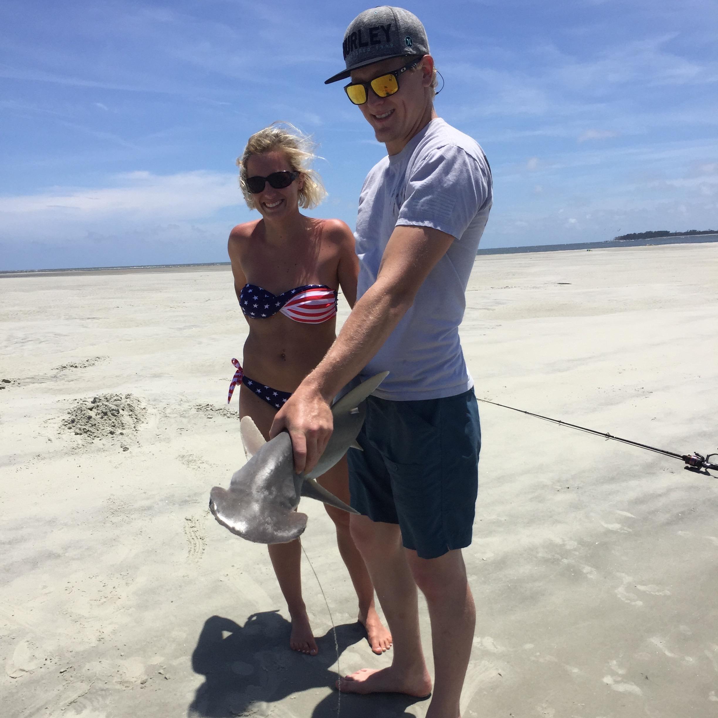 Tanner caught a shark on one of our trips visiting Georgia.