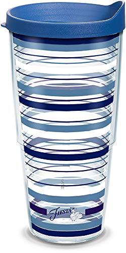 Tervis 1105092 Fiesta Lapis Stripes Insulated Tumbler with Lid, 24 oz - Tritan, Clear