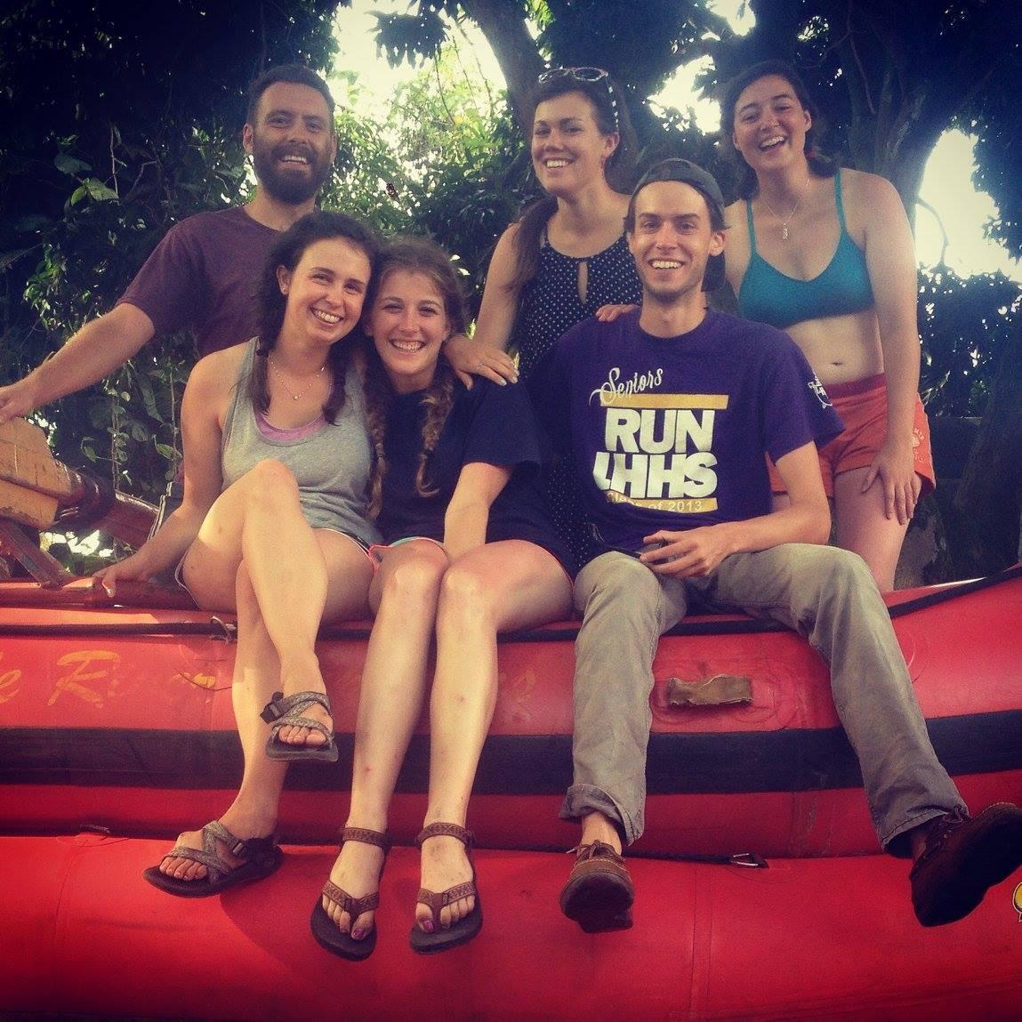 Whitewater rafting with friends in Jinja, Uganda