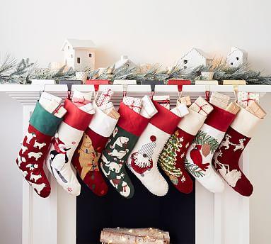 Holiday Icons Crewel Stockings