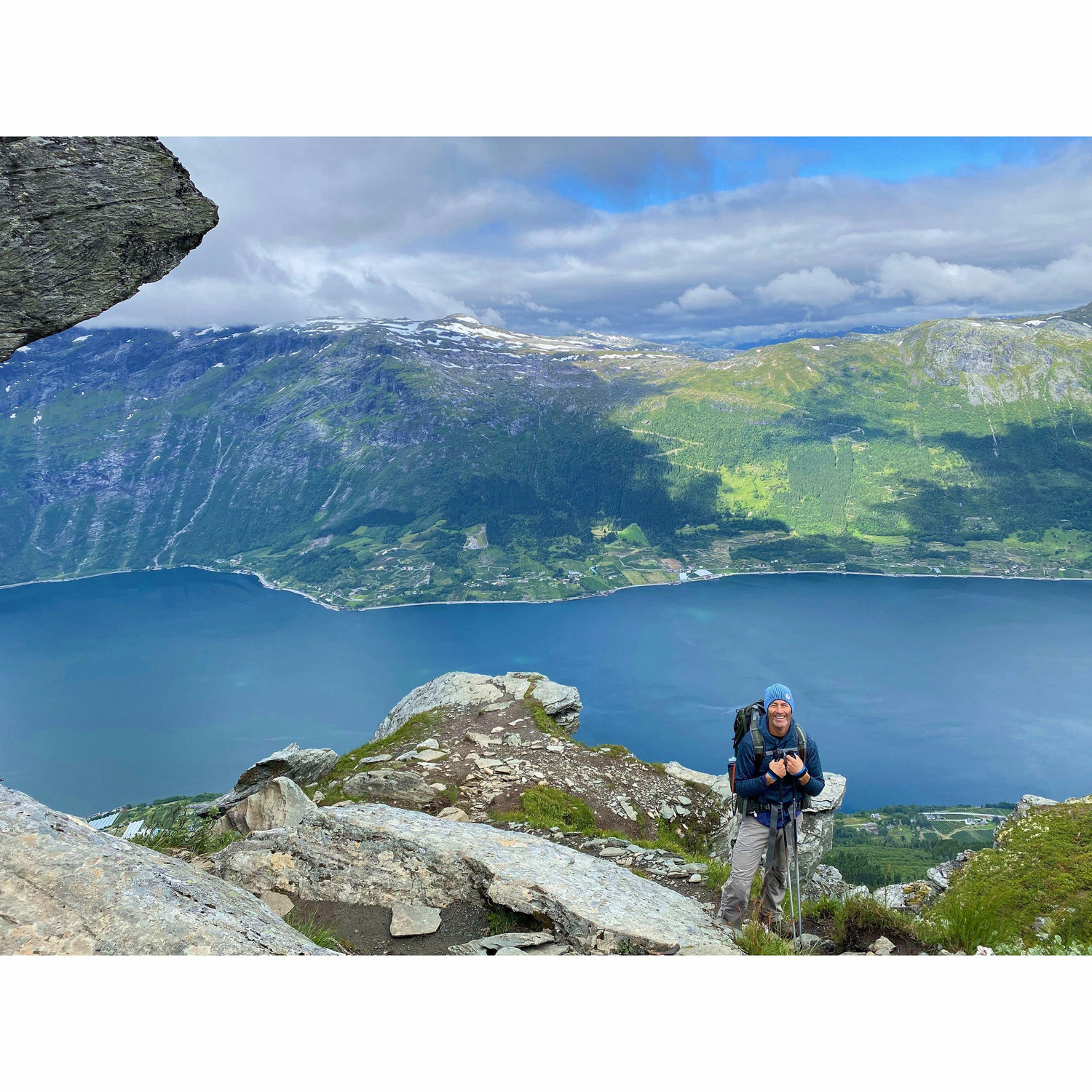 Hiking along a fjord in Norway. July 2022.