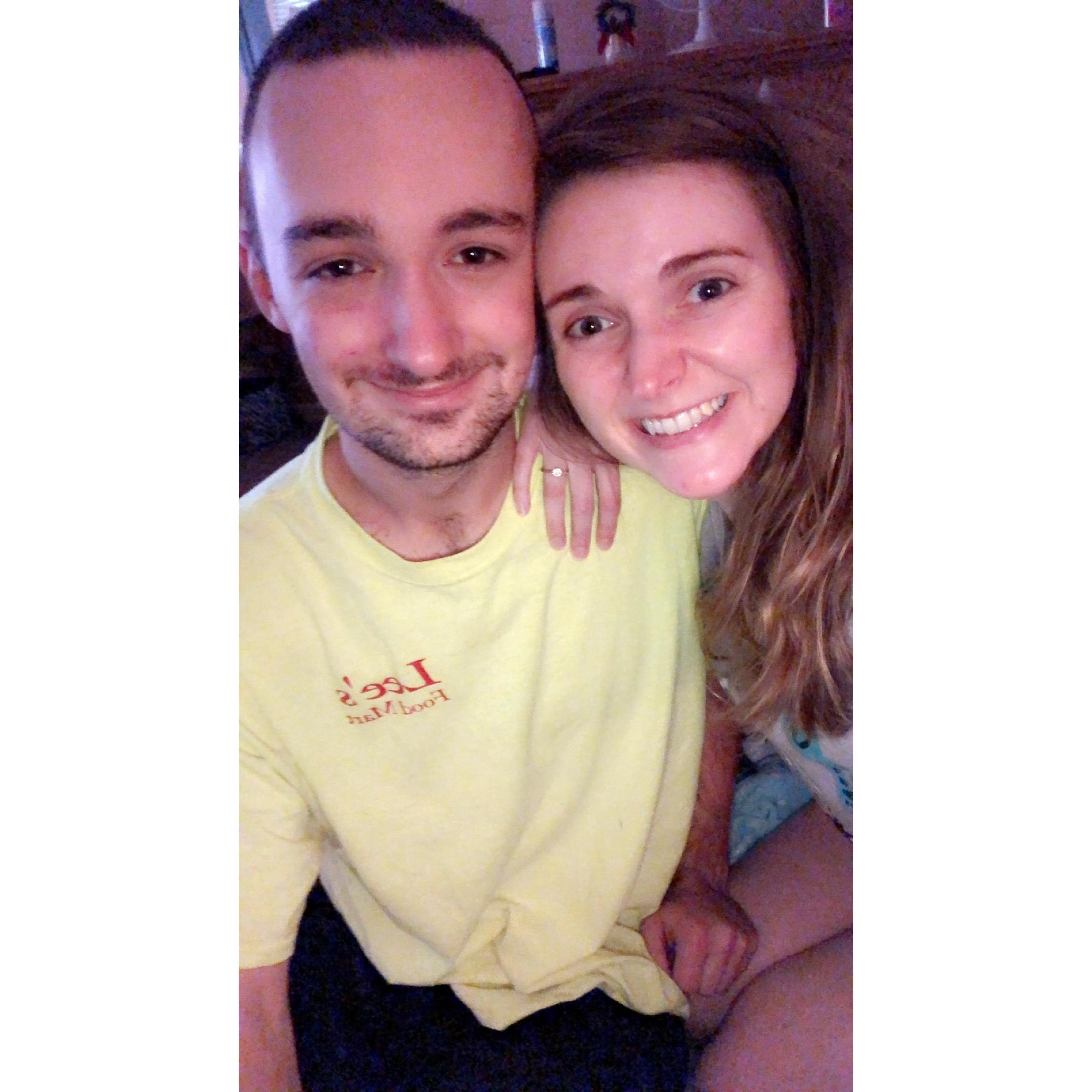 Christmas Eve morning when he proposed.