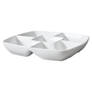 Square Porcelain Divided Serving Platter 11.5" White - Threshold™