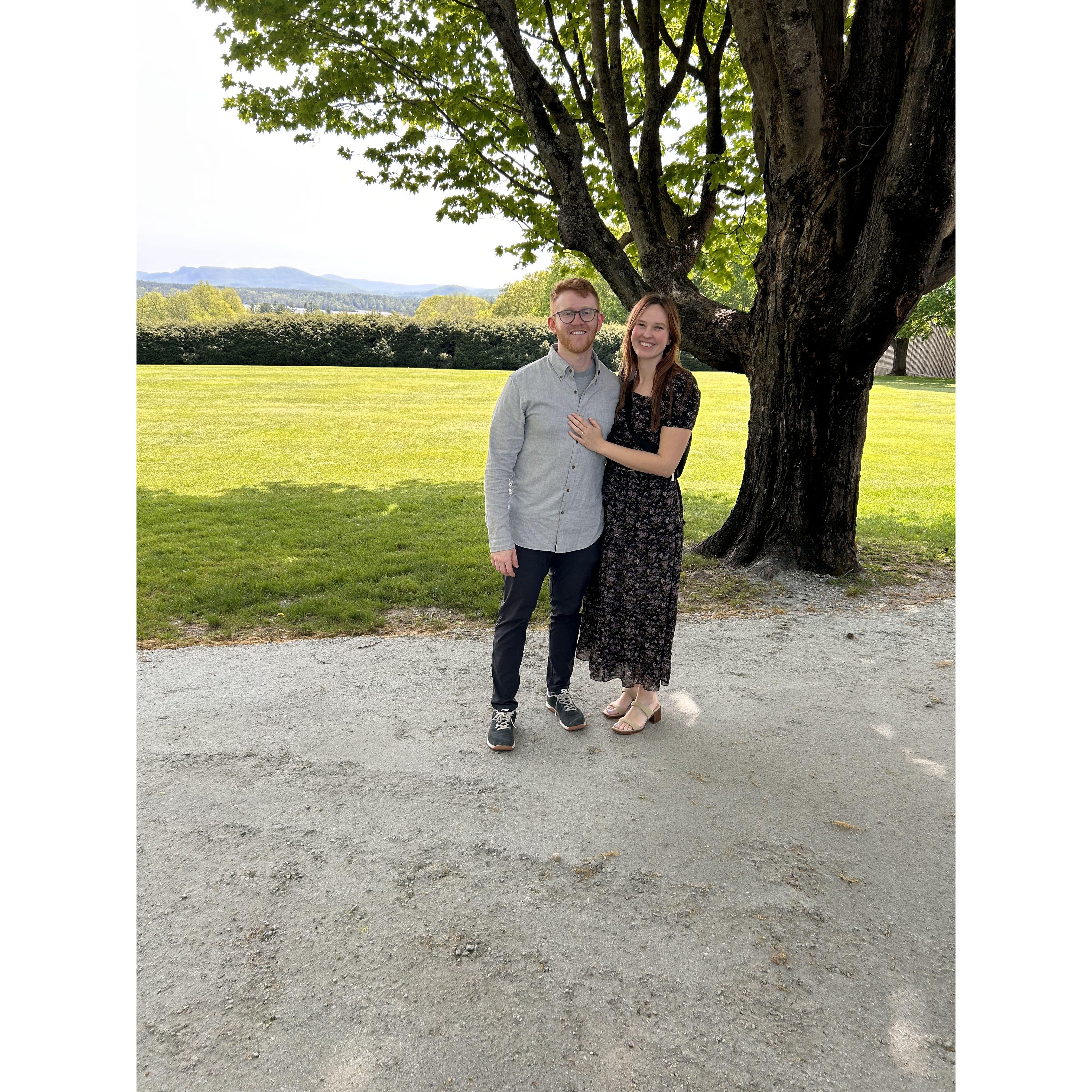Strolling the grounds at Tanglewood the day after we got engaged.
