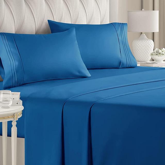 King Size Sheet Set - Breathable & Cooling - Hotel Luxury Bed Sheets - Extra Soft - Deep Pockets - Easy Fit - 4 Piece Set - Wrinkle Free - Comfy – Royal Blue Bed Sheets - Kings Sheets – 4 PC