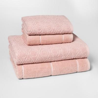 Woven Pattern Bath Towel Set Peach - Project 62™