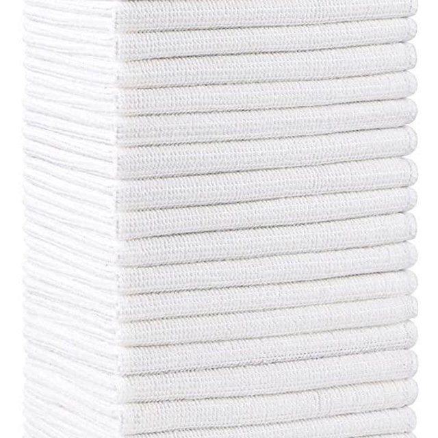 AIDEA Microfiber Cleaning Cloths White-24PK, Strong Water Absorption, Lint-Free, Scratch-Free, Streak-Free, Dish Towels White (11.5in.x 11.5in.)
