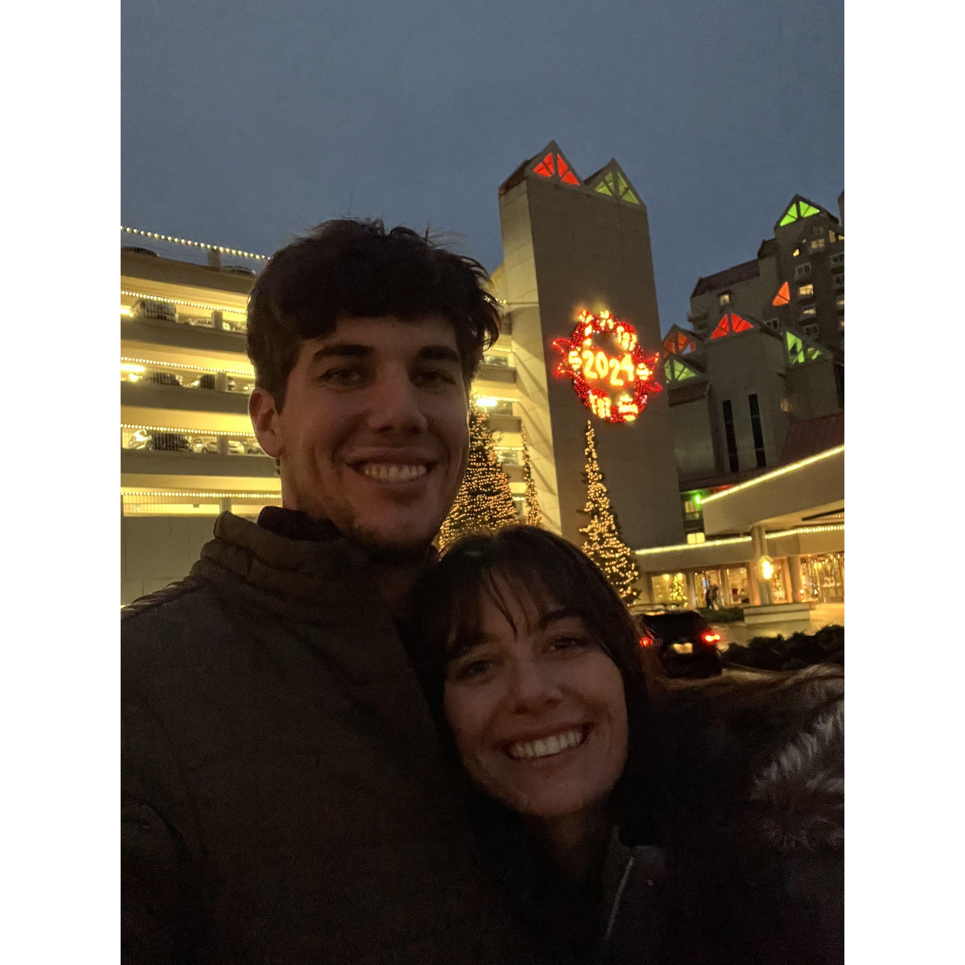 Their last photo in Idaho before their engagement about a week later!