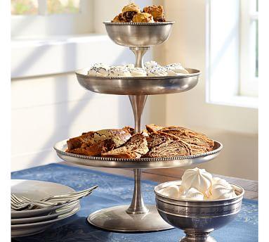 Antique Silver Round Tiered Stand