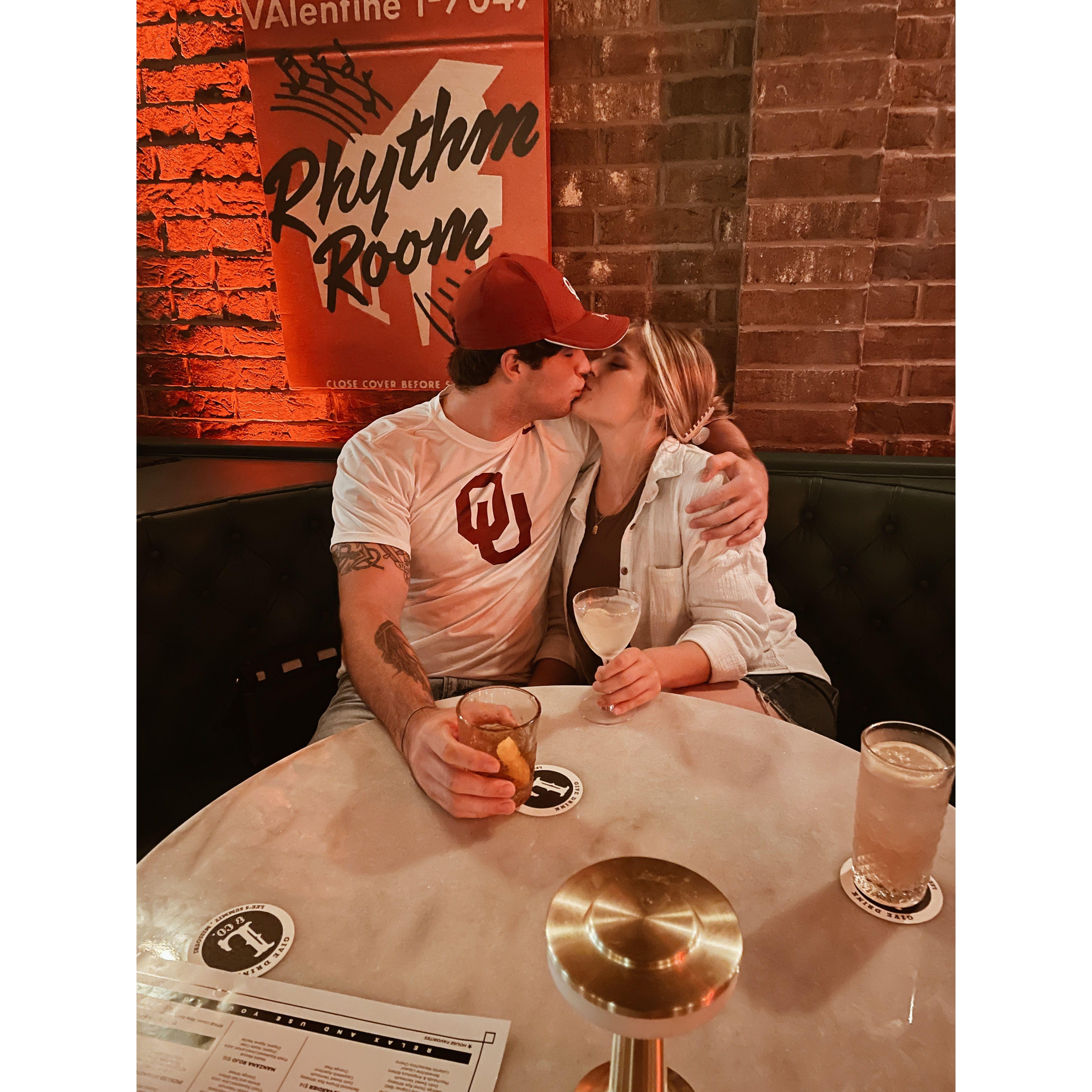 Grabbing drinks at Libations