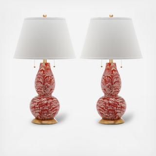 Color Swirls Table Lamp, Set of 2