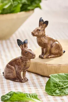 Quail Ceramics Hare Salt + Pepper Shakers