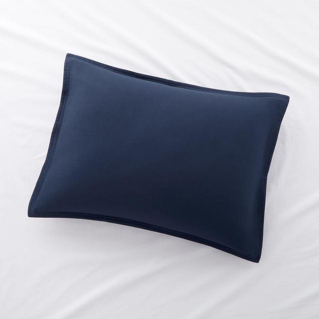 Organic Double Weave Indigo Blue Standard Sham