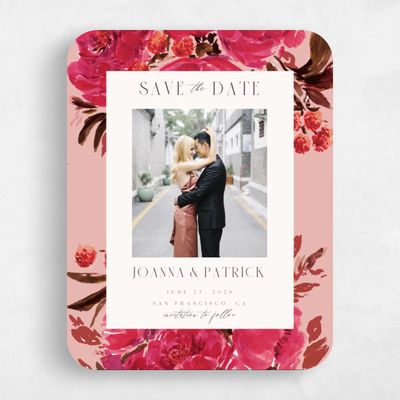 Orange Rounded Wedding Save the Date - Waverly Photo