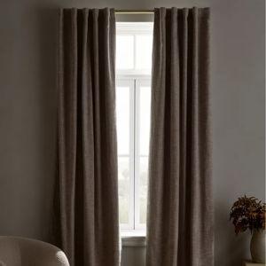 Textured Cotton True Blackout Curtain in Flax