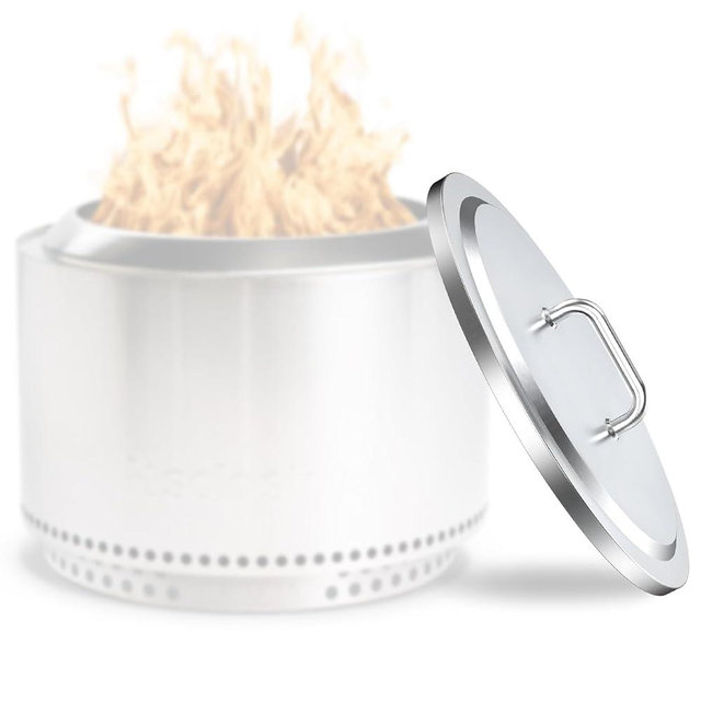 Wanchao Fire Pit Lid for Solo Stove Yukon 27" Cover -1.0＆ 2.0, with Handle 304 Stainless Steel Round Lid for Solo Stove Accessories and Other 27" Outdoor Firepit