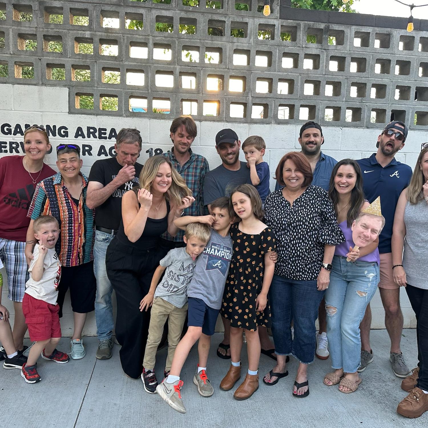 Celebrating Ray's 70th birthday with Melissa's fam