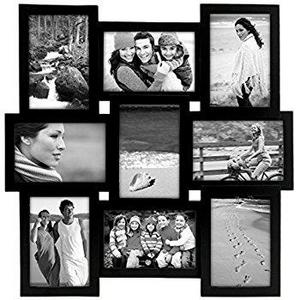 Malden International Designs Crossroads Puzzle Collage Picture Frame, 9 Option, 9-5x7, Black