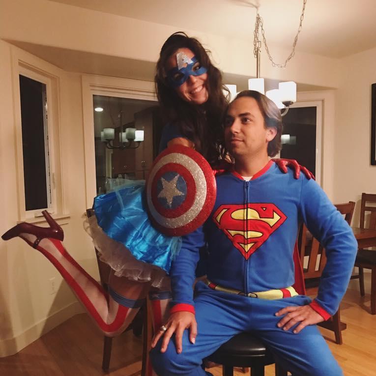 DC versus Marvel? Who wore it better? Our first Halloween together was one of procrastination and old costumes.