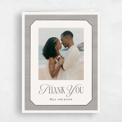 Beige Wedding Thank You - Sage Photo
