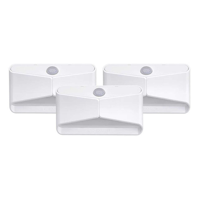 Mr. Beams MB710 LED Nightlight, Wireless, Battery-Powered, Motion-Sensing For Use In Bedroom, Stairs, Nursery, Kitchen & More, Three-Pack, White,MB710-WHT-03-00