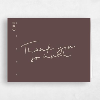 Chocolate, Brown Wedding Thank You - Garret Landscape