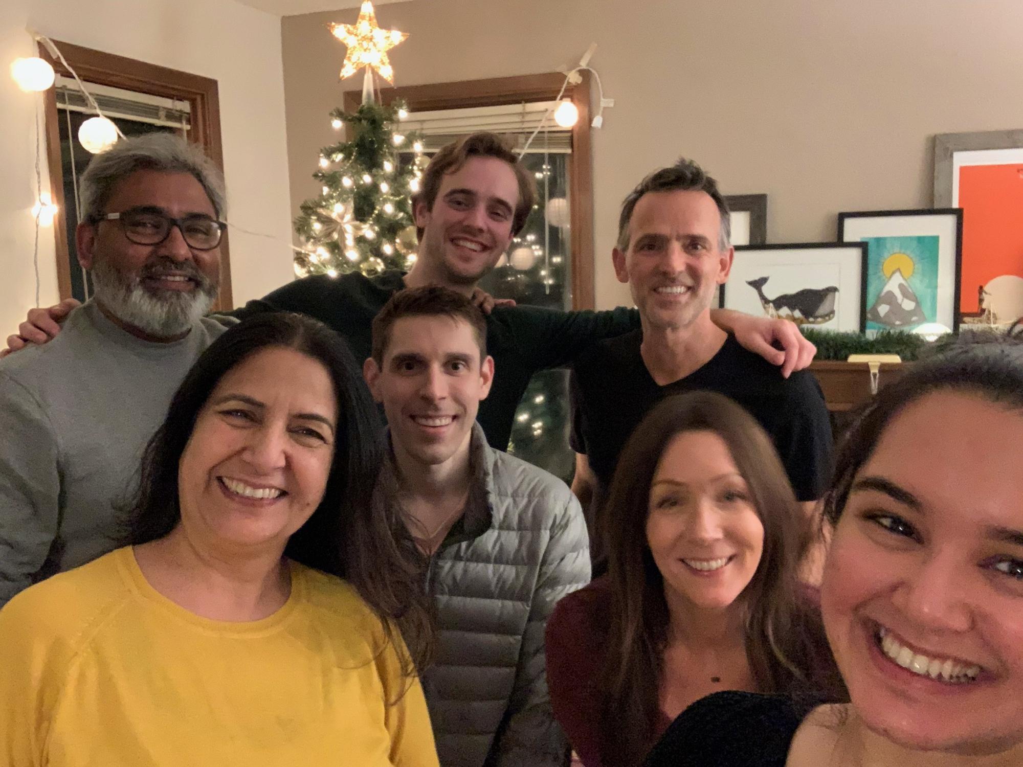 When the families met, and Troy and Annette decided to drive with the gang to drop off Meena and Indranil. There were 8 people driving 2 of them.