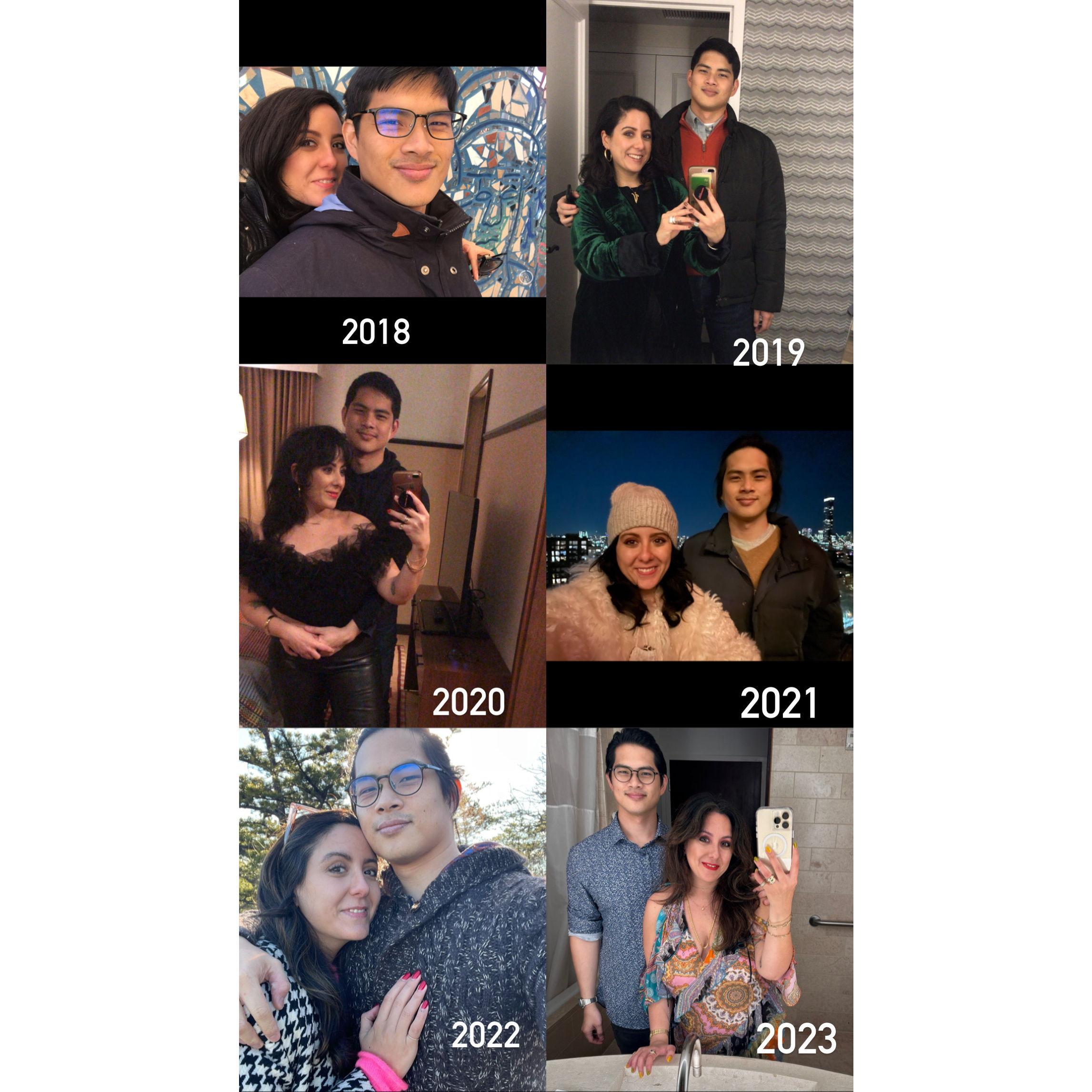 Our Anniversary photos over the last 6 years.