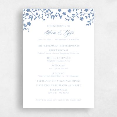 Denim Blue Wedding Program - Ysabeau