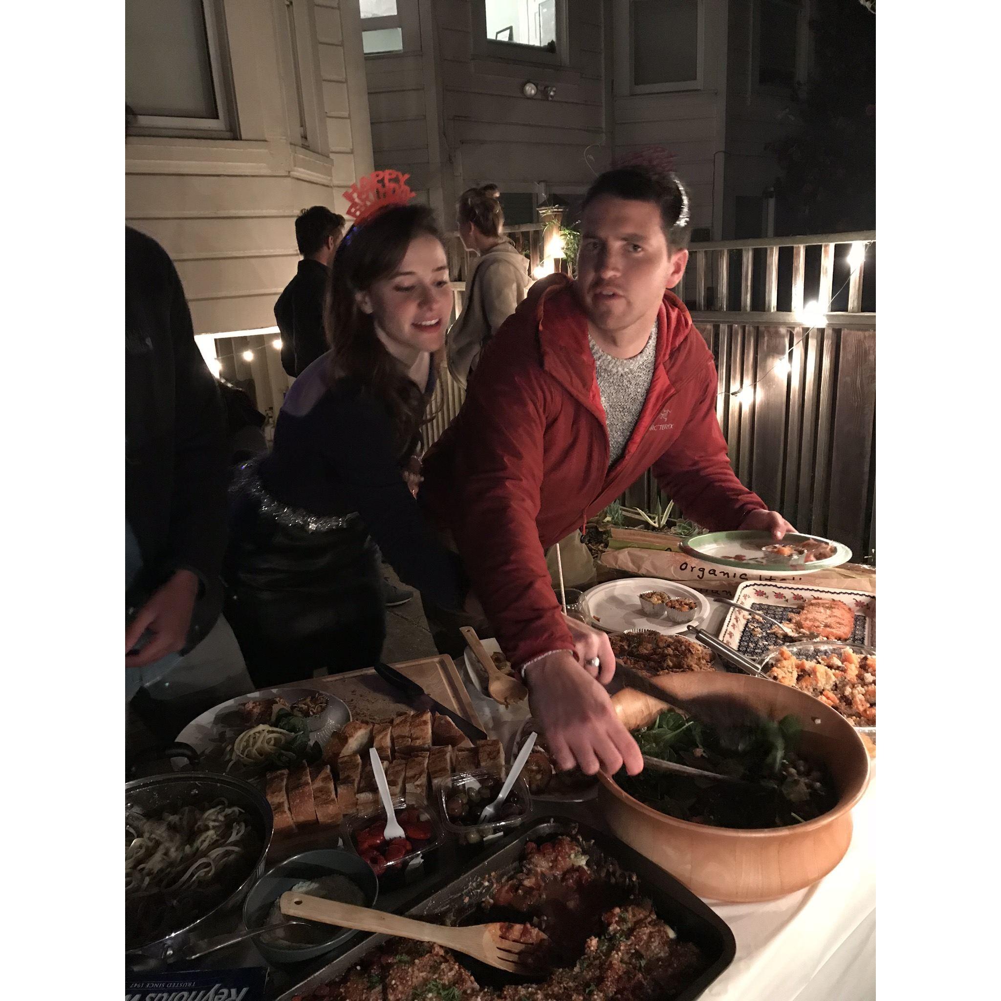 Getting flirty at McKenzie's 27th Birthday Party 