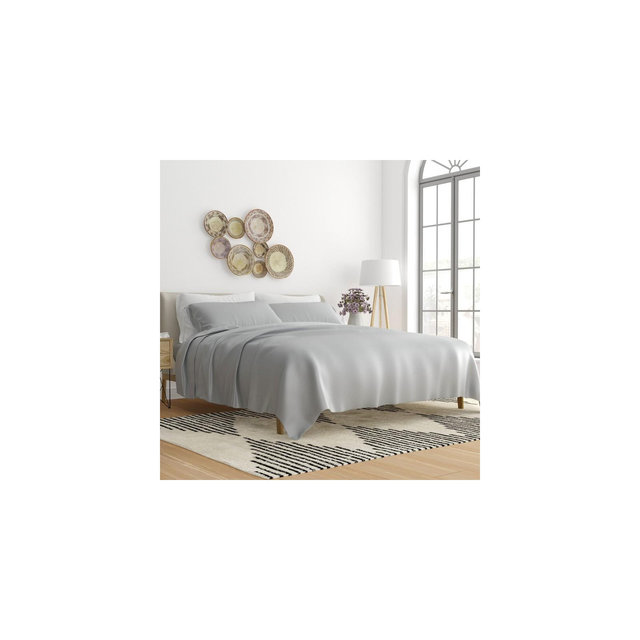 Softest Rayon made from Bamboo 4 Piece Sheet Set - Becky Cameron, California King, Light Gray