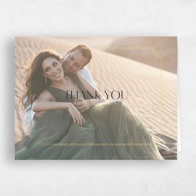 Ebony, Black Wedding Thank You - Rothenburg Photo Foil