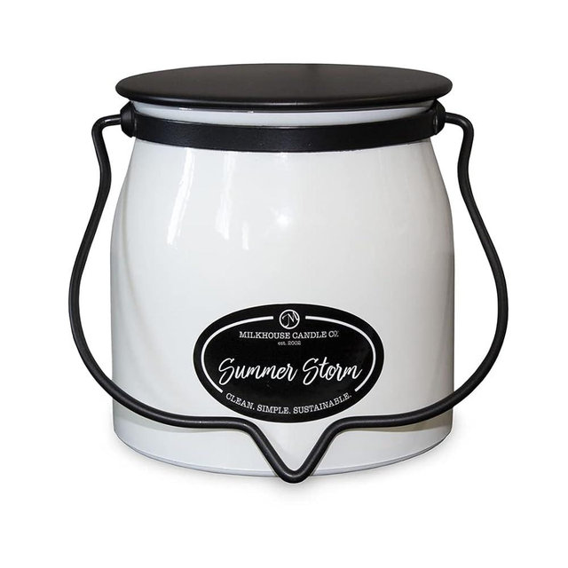 Milkhouse Candle Company - Summer Storm - Creamery Collection - 16oz Double Cotton Wick Soy Candles with Beeswax - Long Burn Time, Made in The USA - Non Toxic, Premium Scented Candles