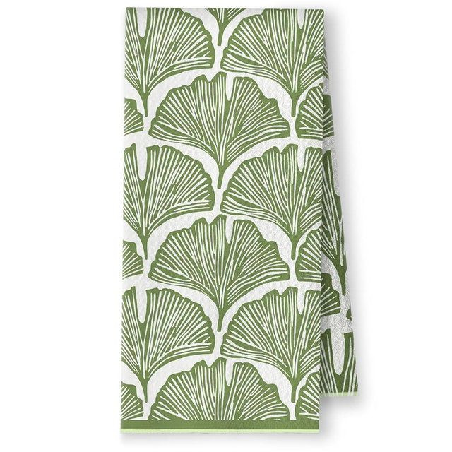 YRDBGHZDF Green Abstract Ginkgo Leaf Kitchen Towels, Mid Century Modern Art Decorative Deco Hand Towel for Kitchen Bathroom, Sage Green Boho Abstract Fanshaped Tea Dish Towels, 16x24 Inch