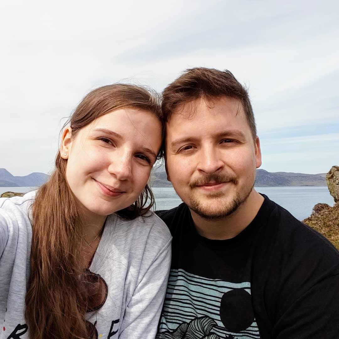 May 2019... on the Isle of Skye at Dunscaith Castle. Collin was going to propose, but he left the ring in hotel room! No worries--Lisa would have said yes even if he had asked her in a McDonald's.