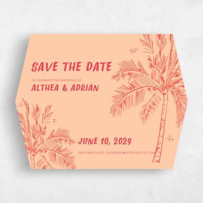 Orange Diamond Wedding Save the Date - Ocaso Landscape