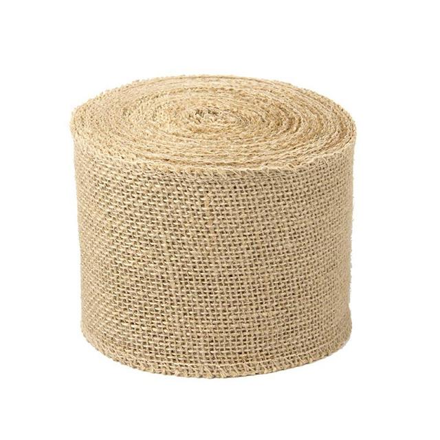 LaRibbons 4 Inch Wide Burlap Fabric Craft Ribbon - 10 Yards
