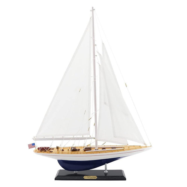 NAUTIMALL Wooden Sailing Boat Sailboat Yacht Model 28" Endeavour Enterprise Scale Replica Nautical Decor Corporate Personalized Gift (Enterprise 28inch)
