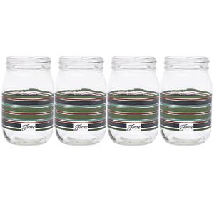 Fiesta Slate Stripe 16-Ounce Jar Glass (Set of 4)