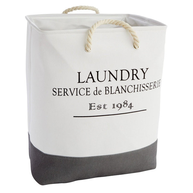 Okuna Outpost Canvas Laundry Basket with Handles for Bathroom, Bedroom