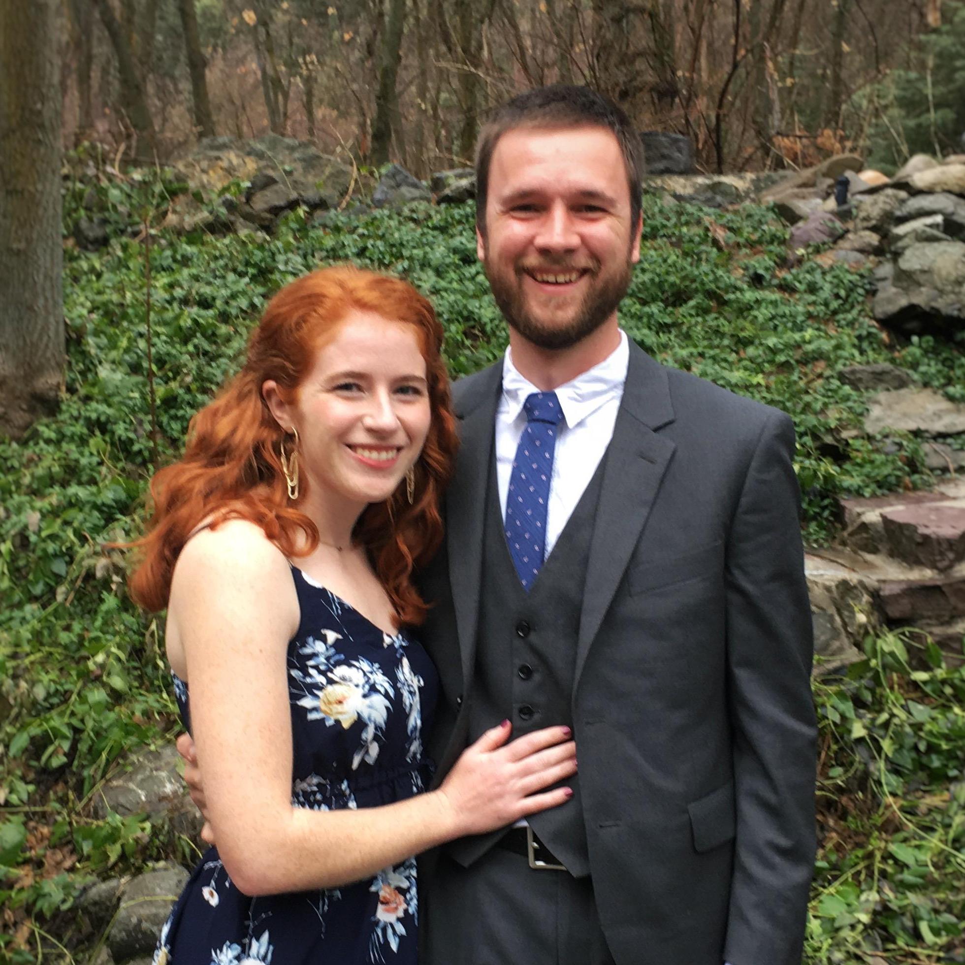 Hannah and Nate at a wedding in 2018.