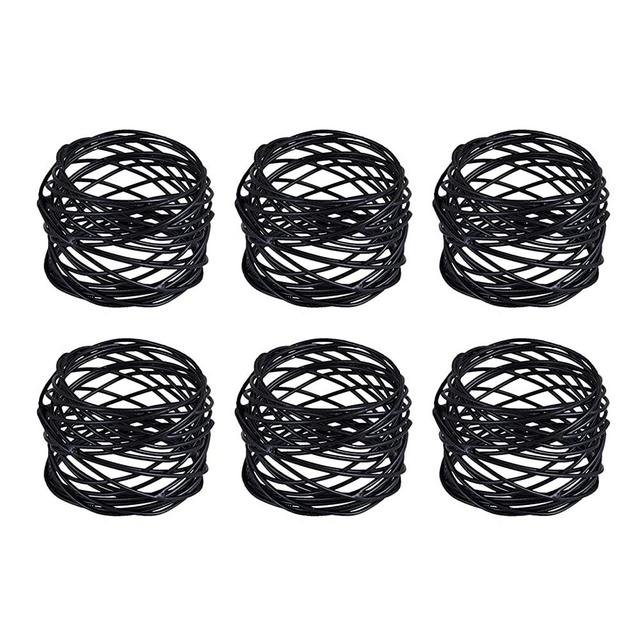 Napkin Rings Set of 6 | Black Wire Napkin Rings | Farmhouse Napkin Rings | Napkin Rings for Wedding Party | Metal Napkin Rings | Napkin Rings for Dining Table | Tabletop Collection Accessories | Gift
