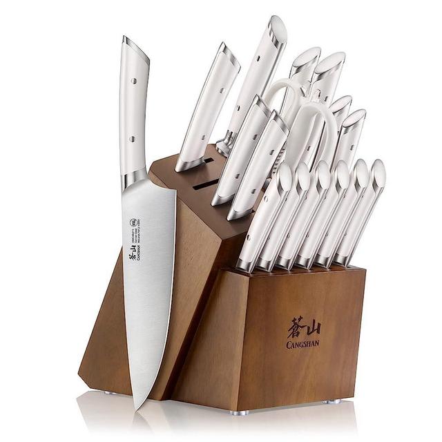 Cangshan HELENA Series German Steel Forged Knife Block Set (17-Piece, White)