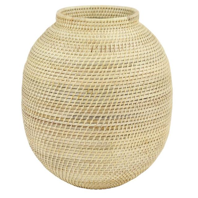 18" x 15" Handwoven Natural Bamboo Vase Brown - Olivia & May