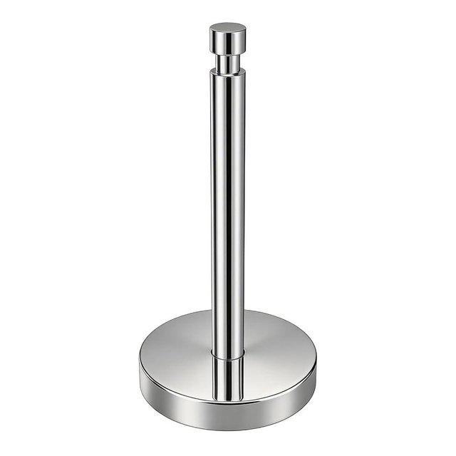 YUMORE Paper Towel Holder Countertop, Paper Towel Holder with Weighted Base Non Slip, Standing Paper Towel Roll Holder for Kitchen Bathroom, Stainles Steel (Chrome)