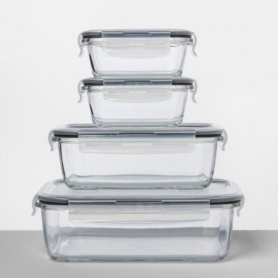 Rectangular Glass Food Storage Container 8pc Set - Made By Design™