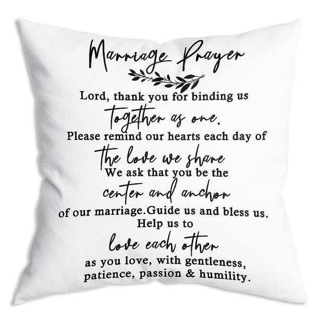 ZNGFON Marriage Prayer Soft Throw Pillow Case Cushion Cover Decor for Sofa Couch Bed 18x18 inch Classy Wedding Gift，Ideal Wedding Anniversary Bridal Shower Gifts，Gift for Couples,Engagement